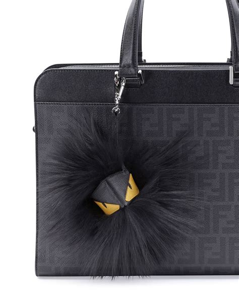 cheap fendi fur charm|Fendi black fur bag.